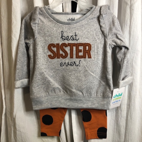 Child of Mine by Carter's Baby Girls Long Sleeve Sis Set, 2-Piece - Picture 3 of 5